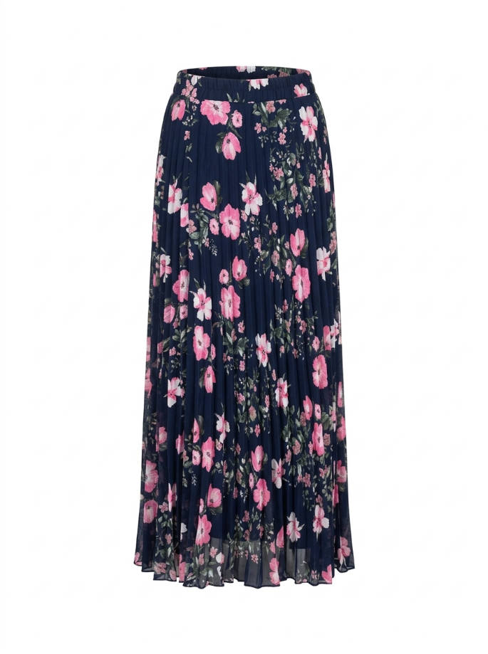 Floral Printed Pleated Skirt