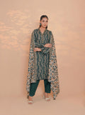 3 Piece Golden Zari Khaddar Suit (Unstitched)