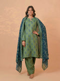 3 Piece Golden Zari Khaddar Suit (Unstitched)