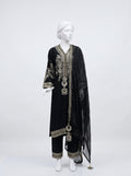 3 Piece Heavy Embroidered Chiffon Suit with Chiffon Dupatta (Stitched)