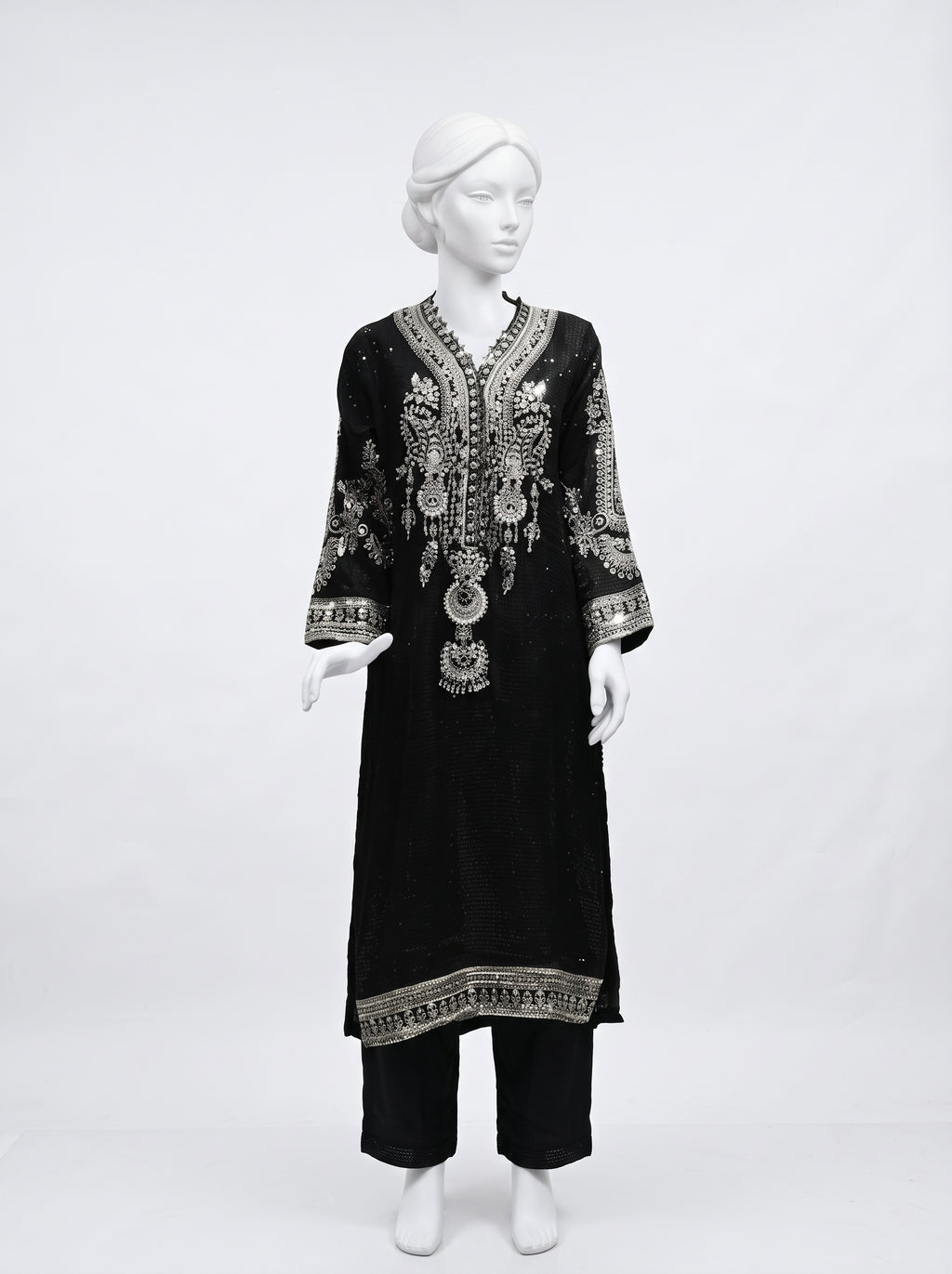 3 Piece Heavy Embroidered Chiffon Suit with Chiffon Dupatta (Stitched)