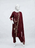 3 Piece Embroidered Chiffon Suit with Chiffon Dupatta (Stitched)
