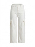 White Denim Jeans Pants