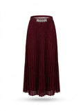 Embellished Pleated Skirt - Maroon