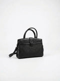 Minimalist Belted Structure Handbag - Pitch Black