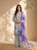 3 Piece Dobby Viscose Printed Suit (Unstitched)