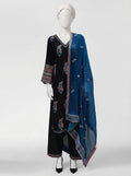 3 Piece Heavy Embroidered Karandi Suit with Full Embroidered Chiffon Dupatta & Embroidered Trouser (Stitched)
