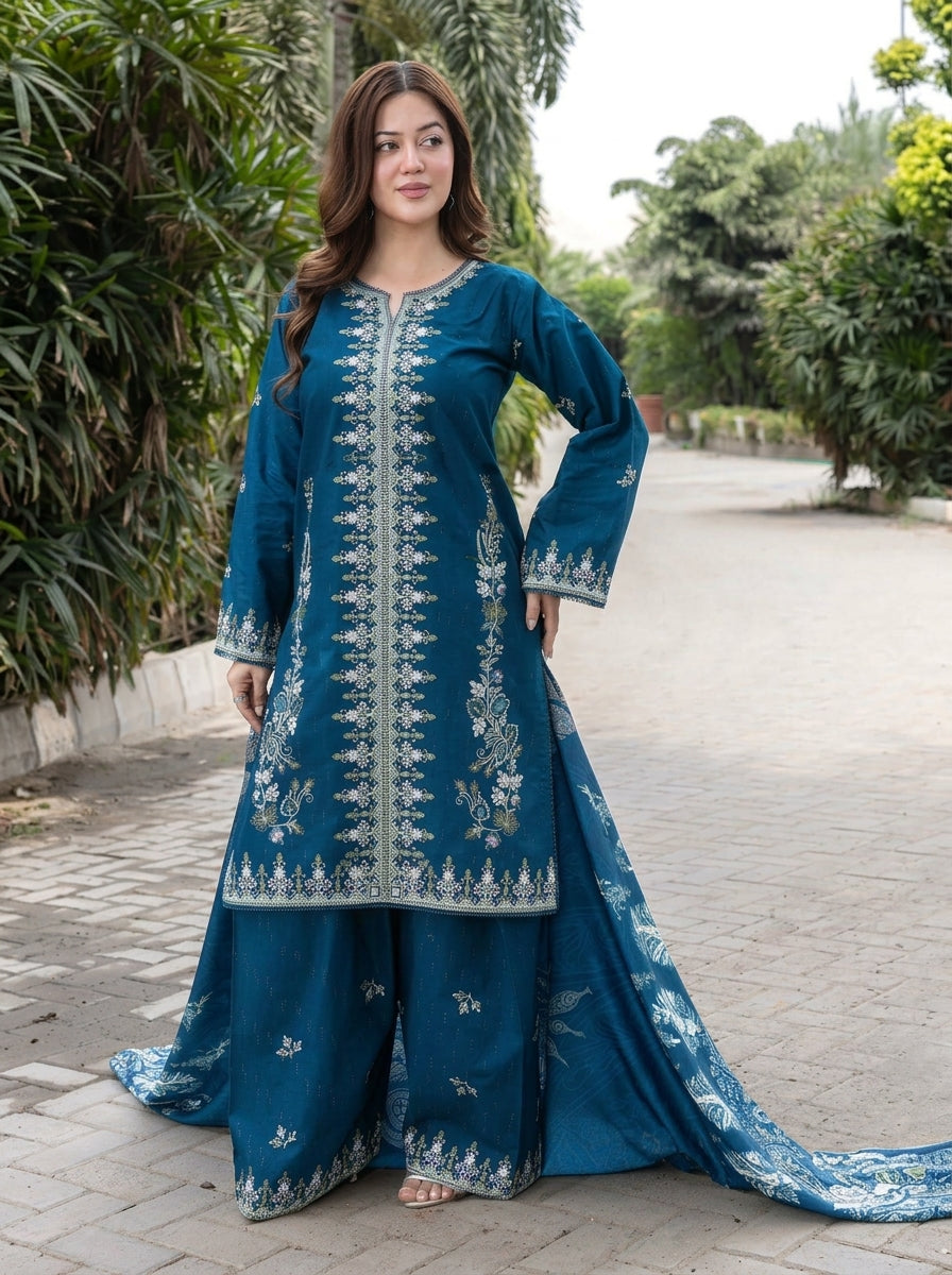 3 Piece Winter Cotton Suit (Stitched)