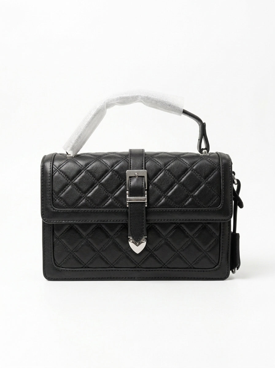 Black Quilted Box Bag