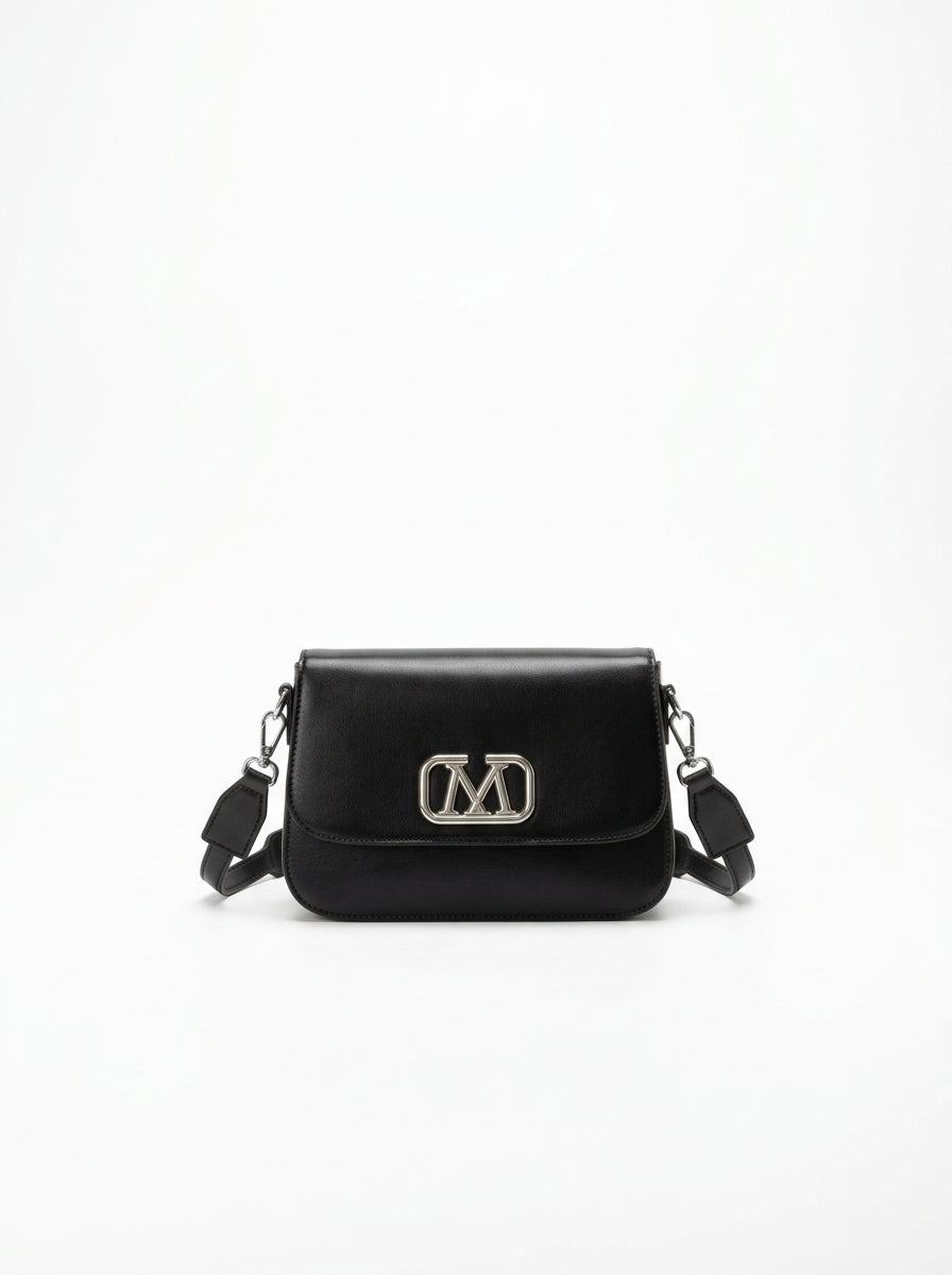Black Saddle-Style Crossbody Bag