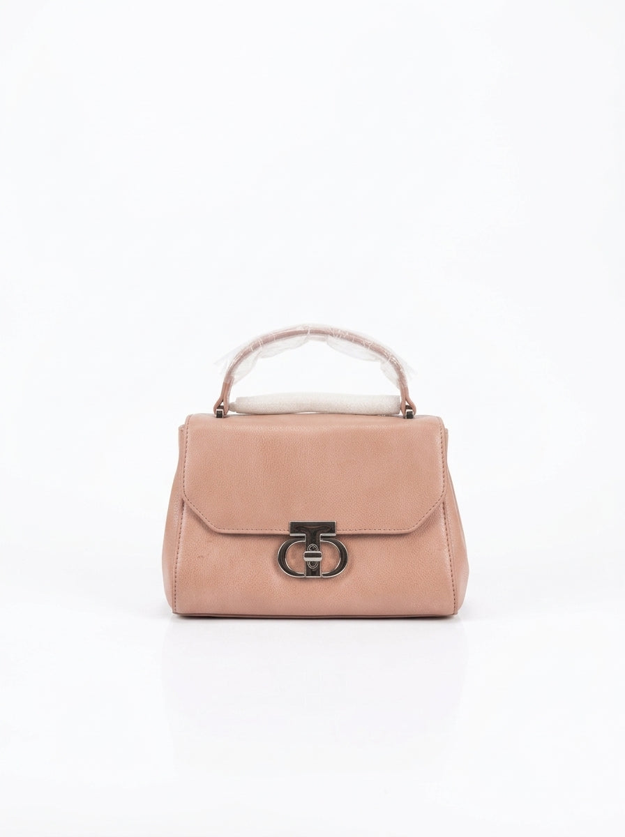 Blush Glazed Flap Handbag
