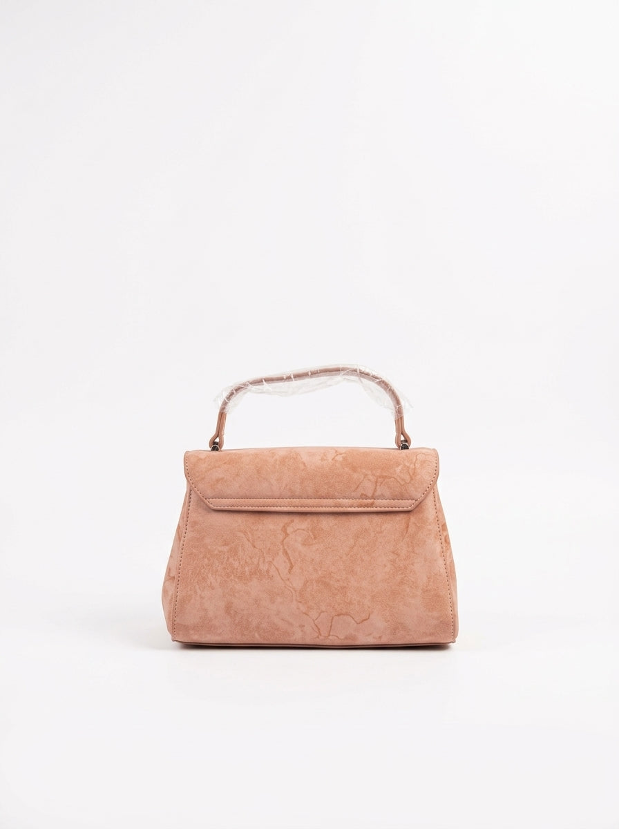 Blush Glazed Flap Handbag