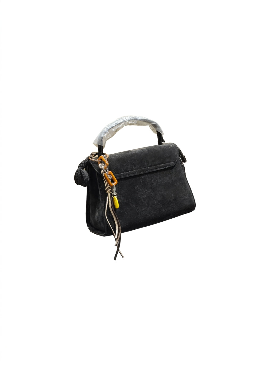 Charcoal Textured Trapezoid Handbag