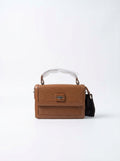 Cognac Textured Box Bag