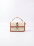 Cream & Pink Quilted Box Bag