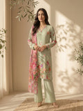 3 Piece Dobby Viscose Printed Suit (Unstitched)