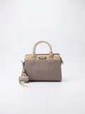 Dusty Pink & Beige Pinstripe Handbag