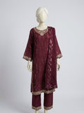 3 Piece Embroidered Karandi Suit (Stitched)