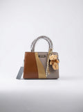 Grey, Tan & Brown Colourblock Handbag