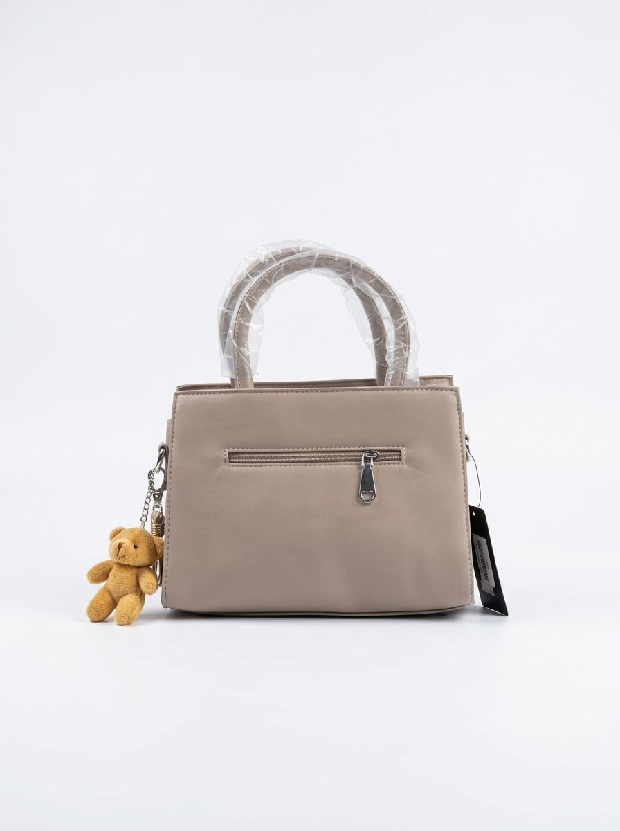 Grey, Tan & Brown Colourblock Handbag