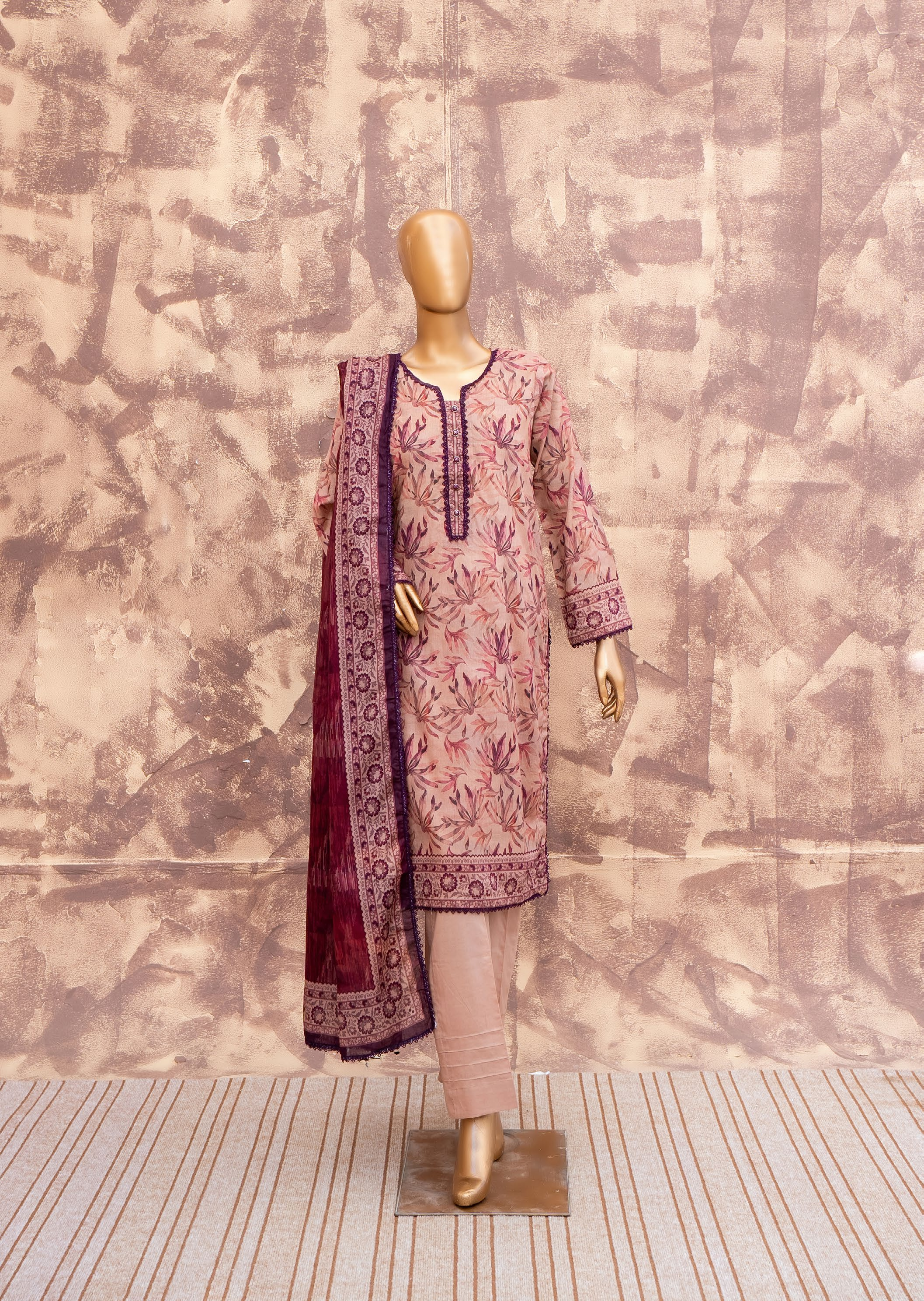 Plum Vine - Printed Lawn 3 Piece