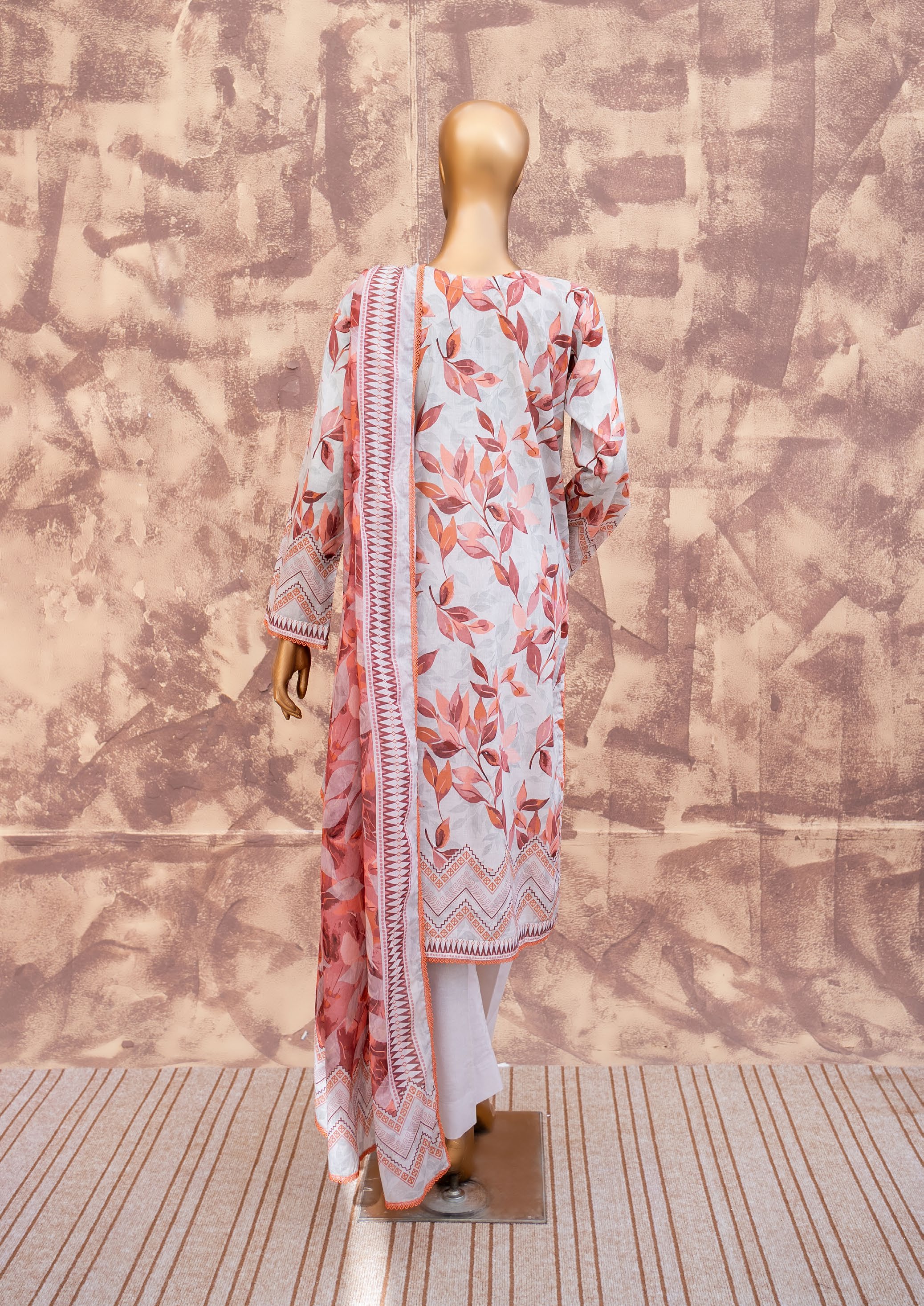 Terracotta Petals - Printed Lawn 3 Piece