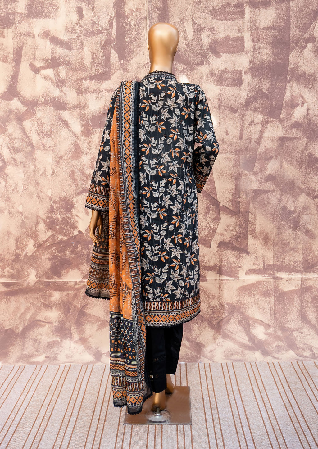 Ebony Foliage - Printed Lawn 3 Piece