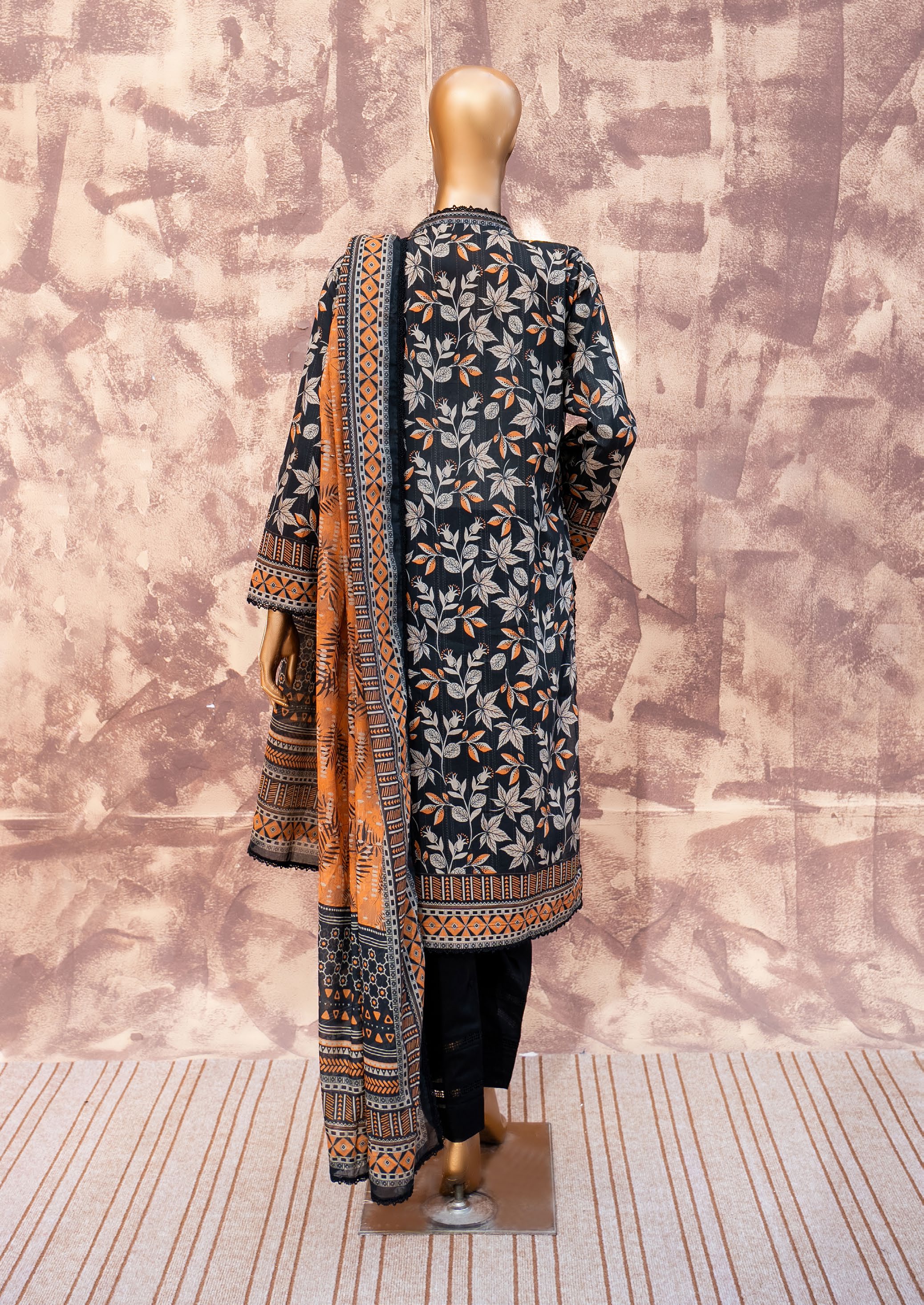 Ebony Foliage - Printed Lawn 3 Piece