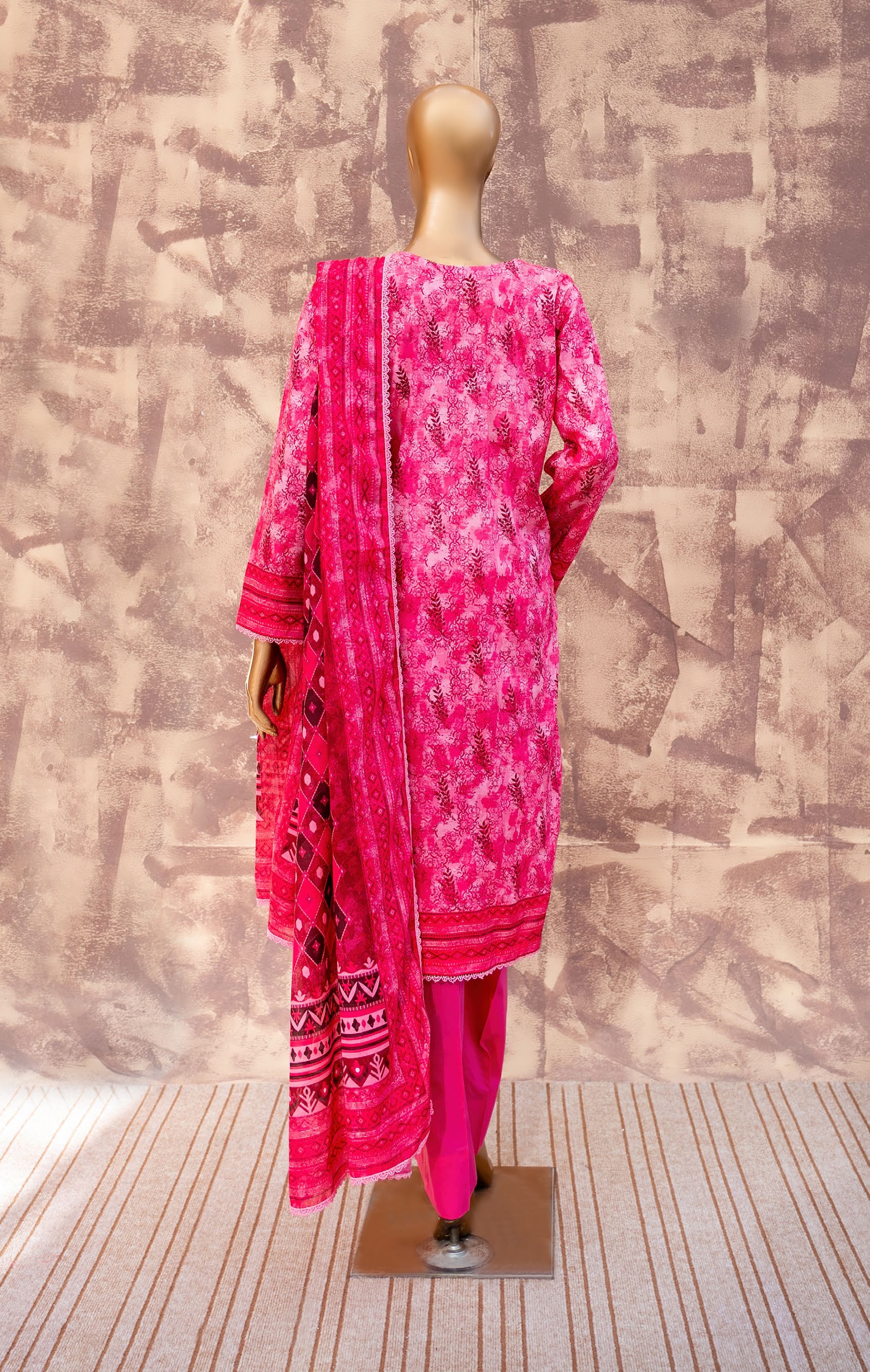 Fuchsia Garden - Printed Lawn 3 Piece