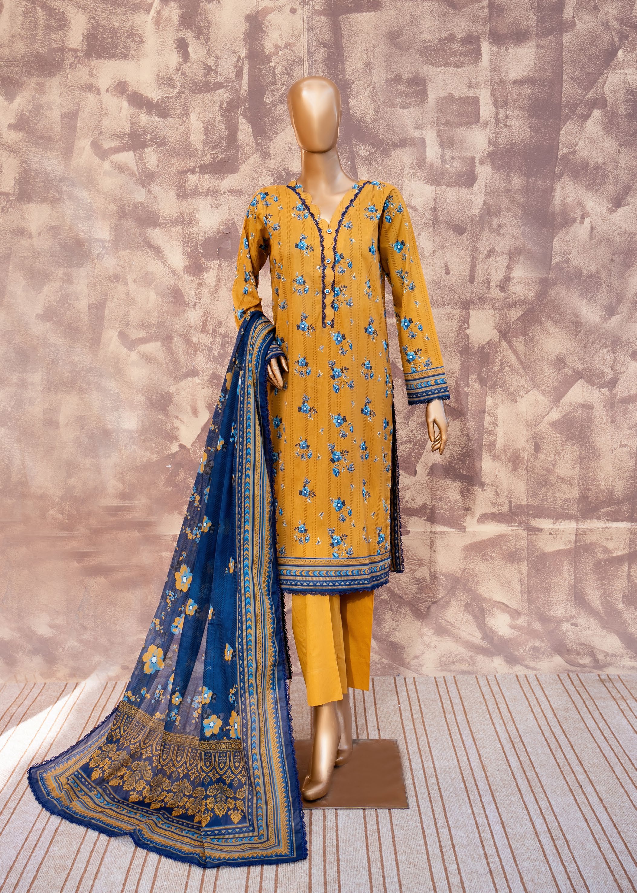 Mustard Spice - Printed Lawn 3 Piece
