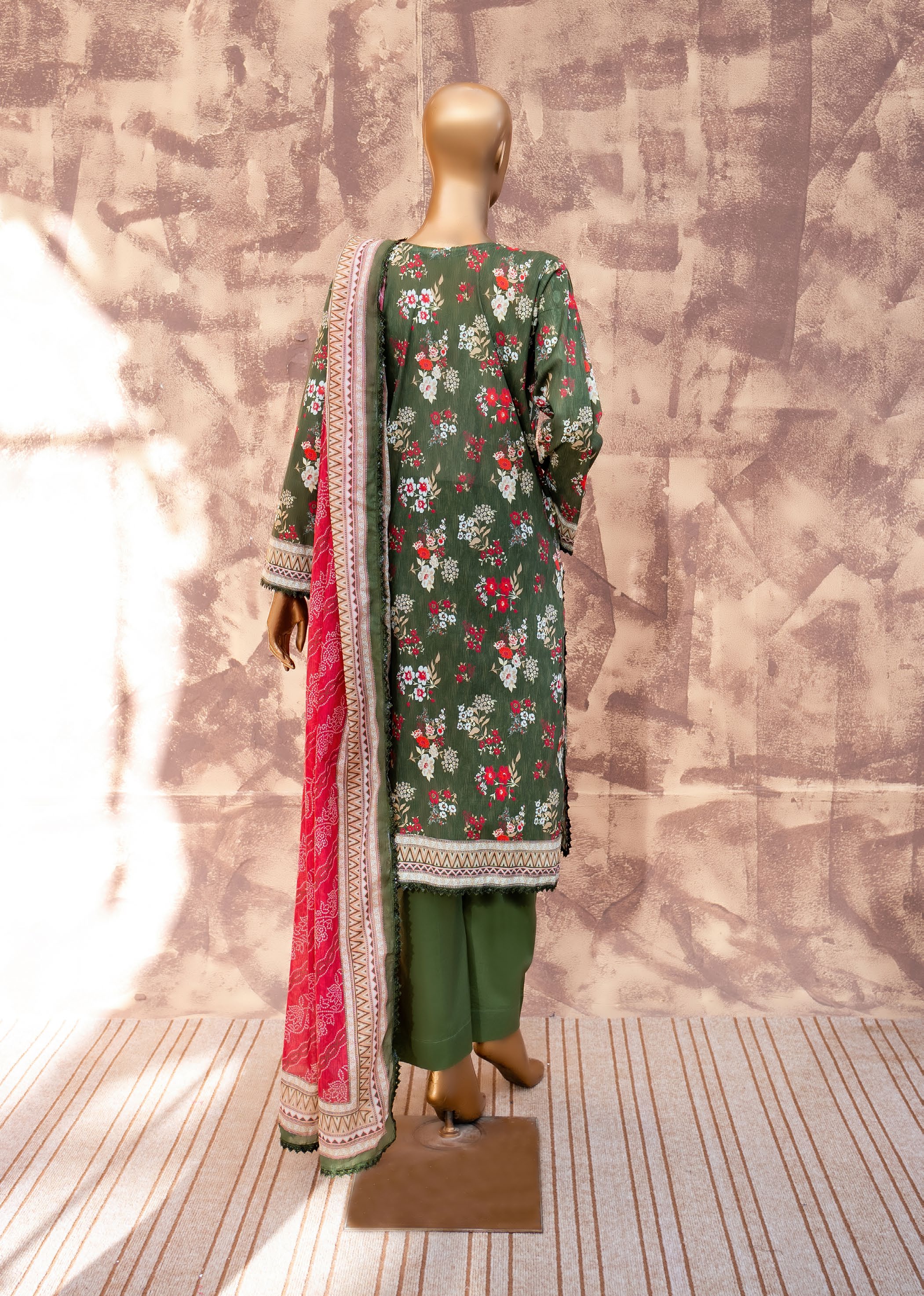 Olive Meadow - Printed Lawn 3 Piece