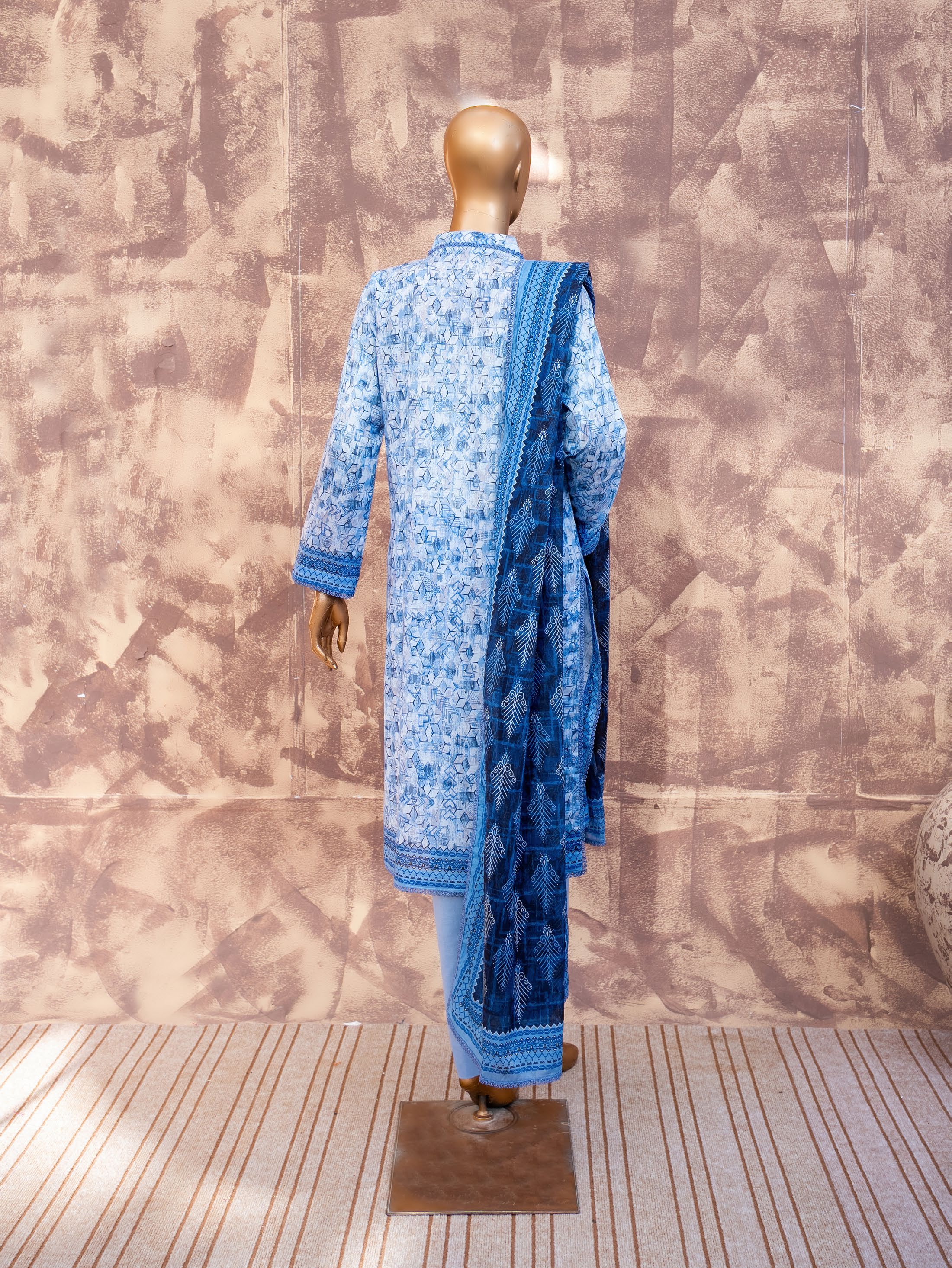 Geometric Sky - Printed Lawn 3 Piece