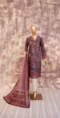 Crimson Flora - Printed Lawn 3 Piece