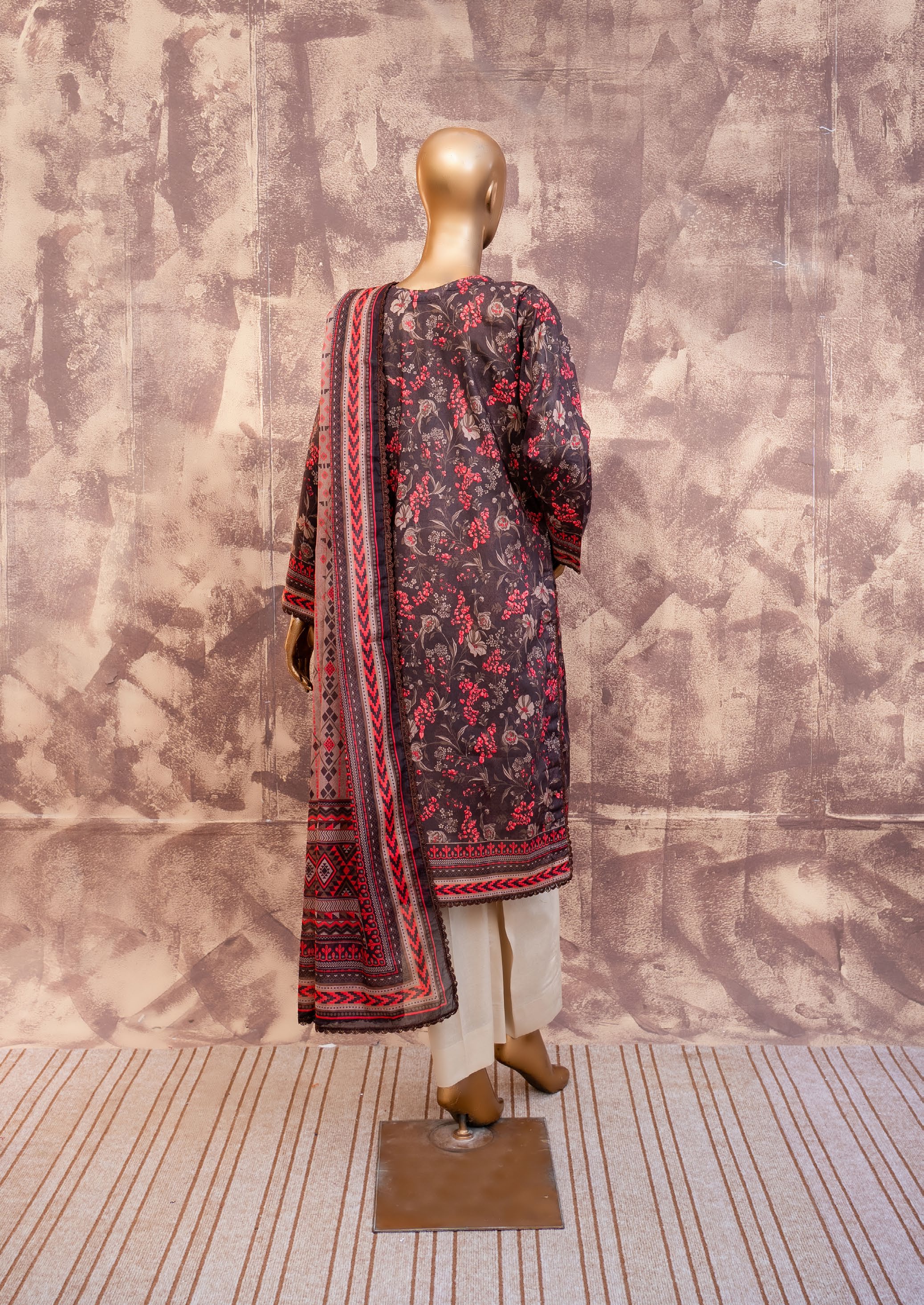 Crimson Flora - Printed Lawn 3 Piece