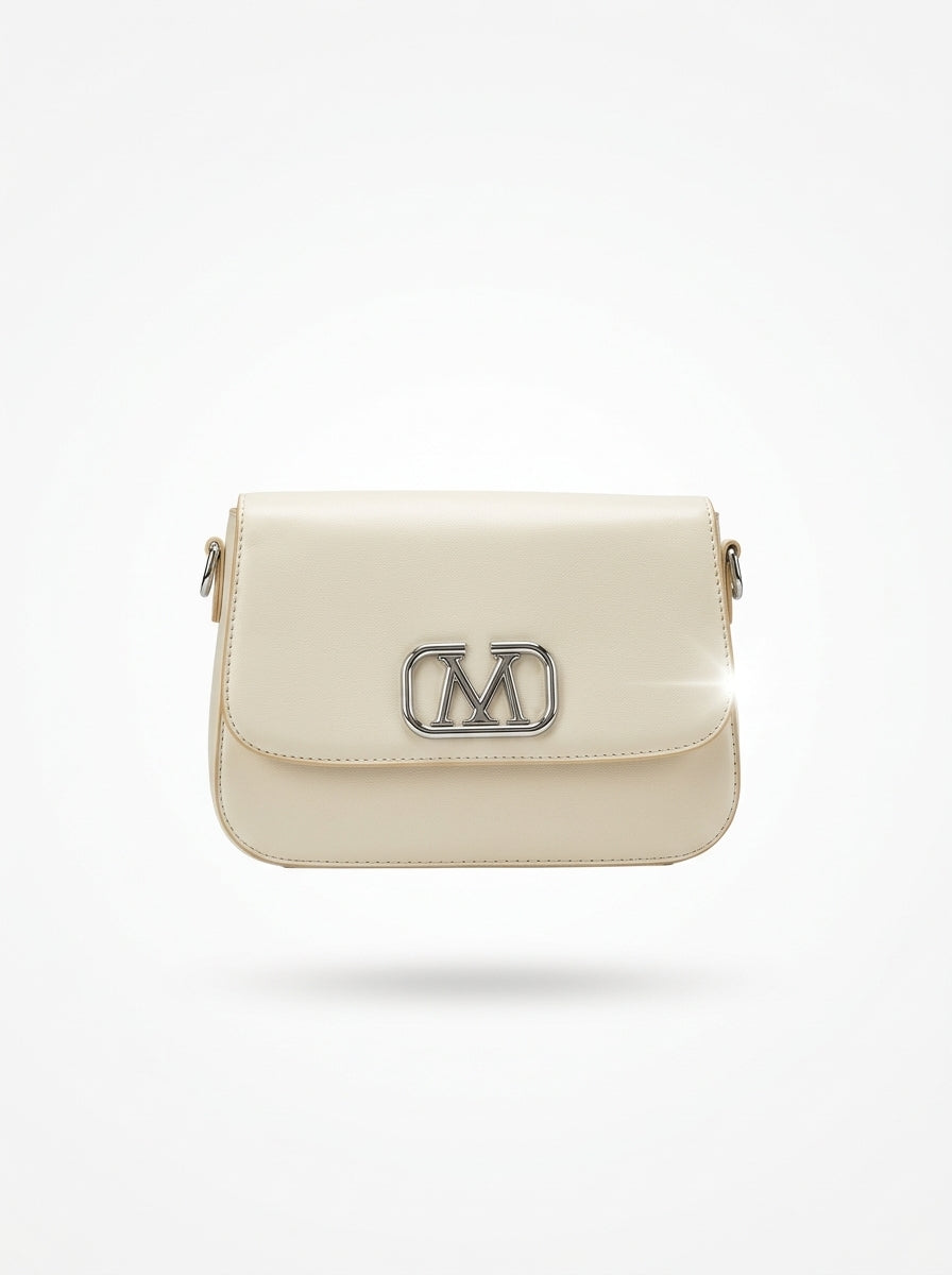 Ivory Saddle-Style Crossbody Bag