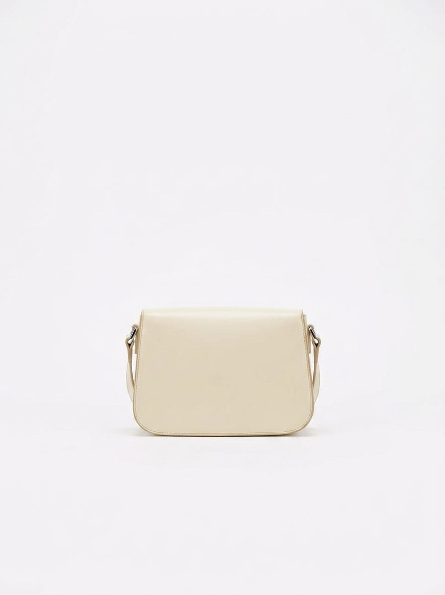 Ivory Saddle-Style Crossbody Bag