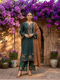 Marina Luxe Stitched 3Pc Suit – Teal