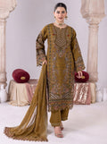 Dhanak Embroidered 3 Piece Stitched Suit - Mustard