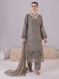 Dhanak Embroidered 3 Piece Stitched Suit - Taupe