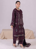 Dhanak Embroidered 3 Piece Stitched Suit - Aubergine