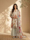 3 Piece Dobby Viscose Printed Suit (Unstitched)