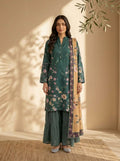 3 Piece Dobby Viscose Printed Suit (Unstitched)