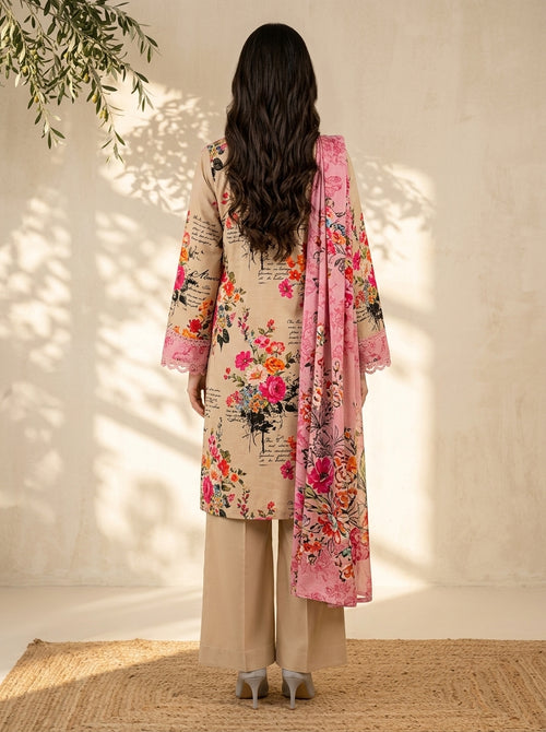 3 Piece Dobby Viscose Printed Suit (Unstitched)