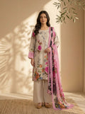 3 Piece Dobby Viscose Printed Suit (Unstitched)