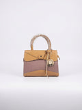 Mustard & Mauve Two-Tone Flap Handbag