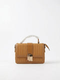 Mustard Ribbed Structured Handbag