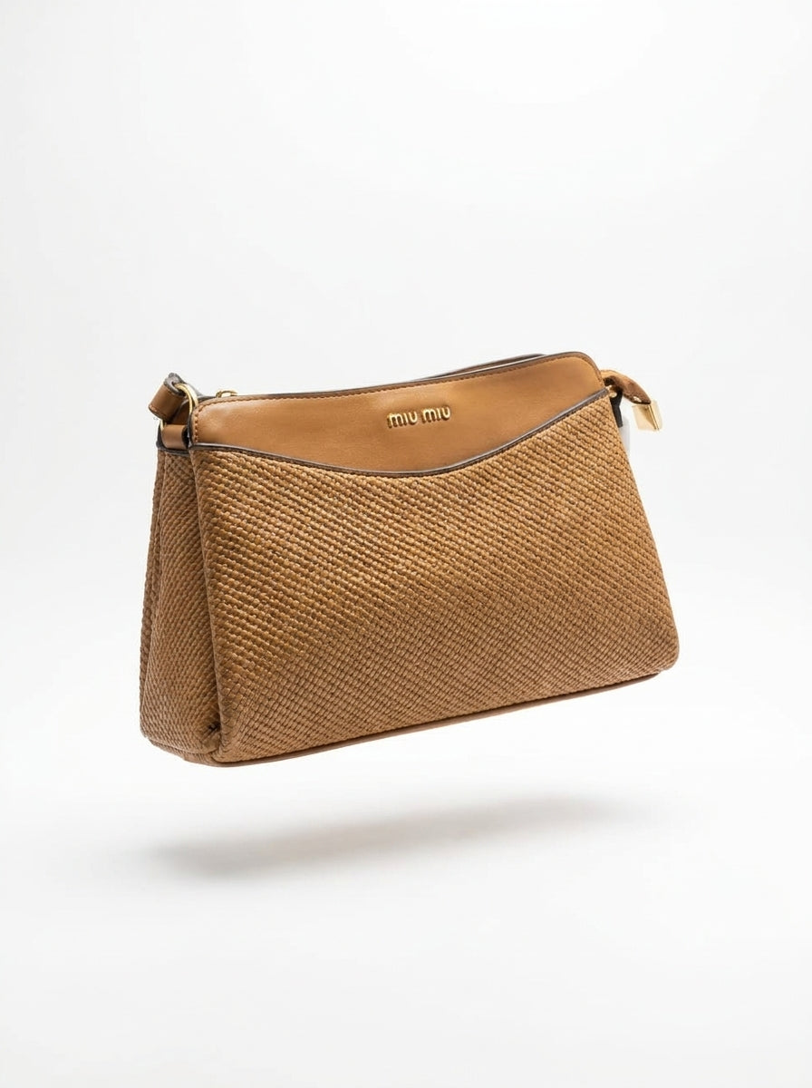 Mustard Woven-Texture Shoulder Bag
