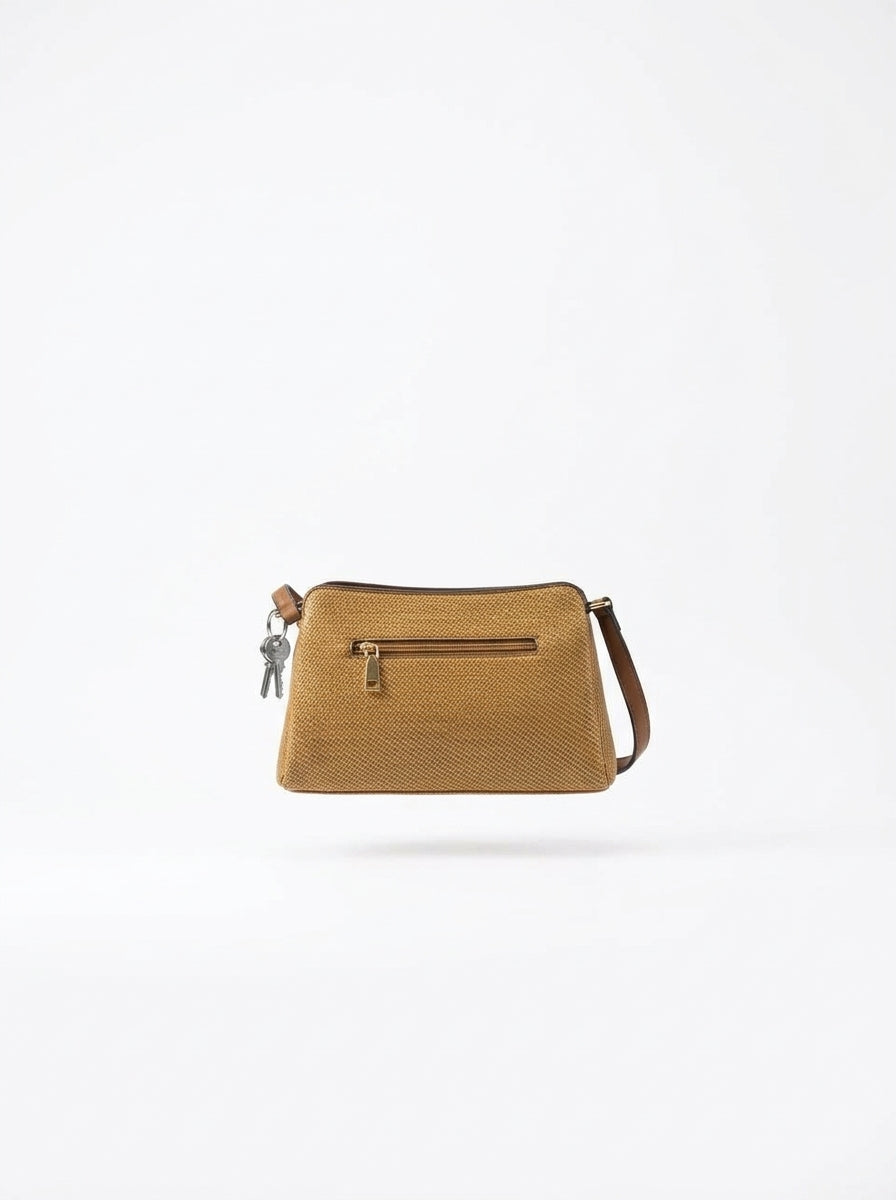 Mustard Woven-Texture Shoulder Bag