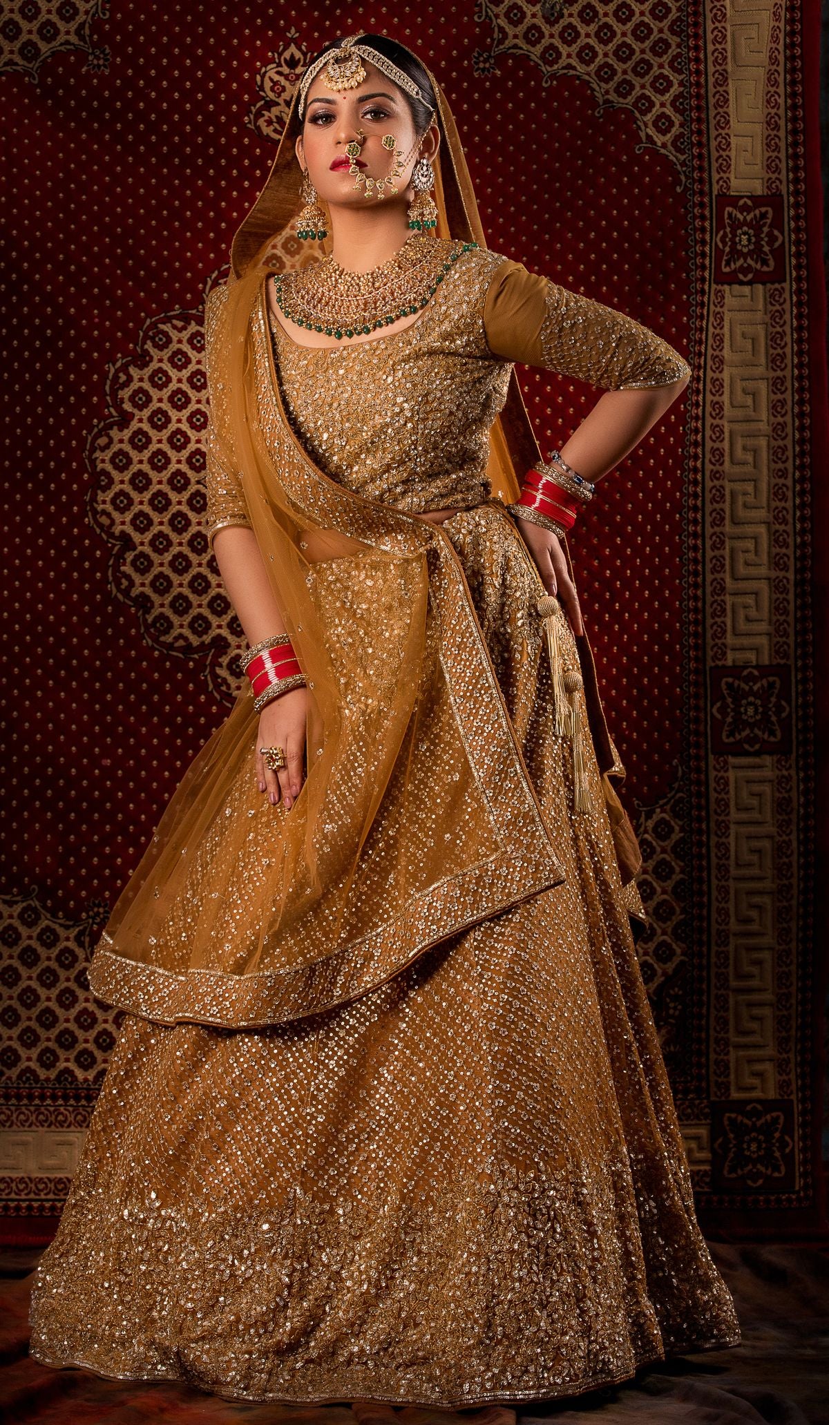 Model wearing Chandni Angrakha