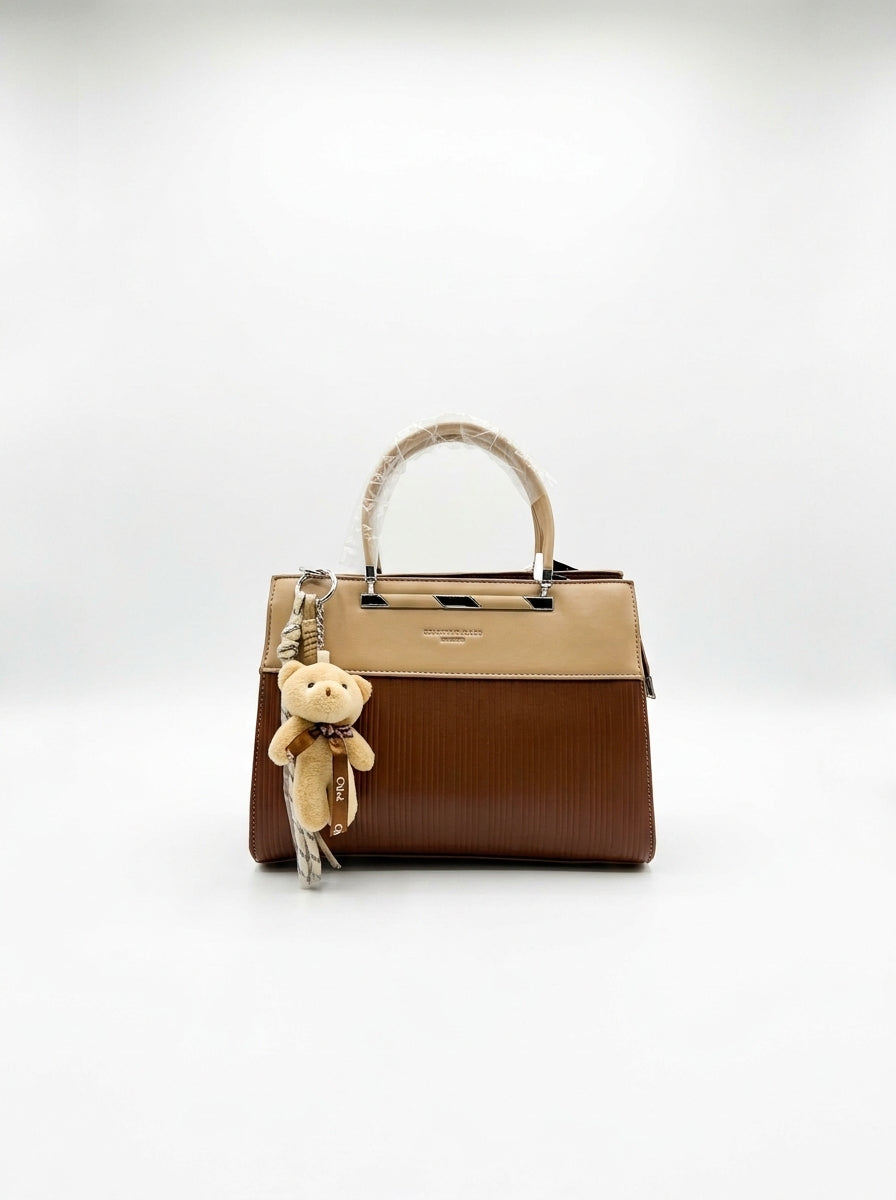 Tan & Brown Ombré Top-Handle Handbag